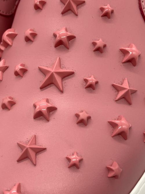 JIMMY CHOO（ジミーチュウ）JIMMY CHOO (ジミーチュウ) スタッズスリッポン ピンク サイズ:38の古着・服飾アイテム