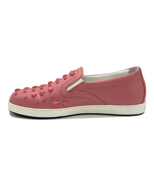 JIMMY CHOO（ジミーチュウ）JIMMY CHOO (ジミーチュウ) スタッズスリッポン ピンク サイズ:38の古着・服飾アイテム