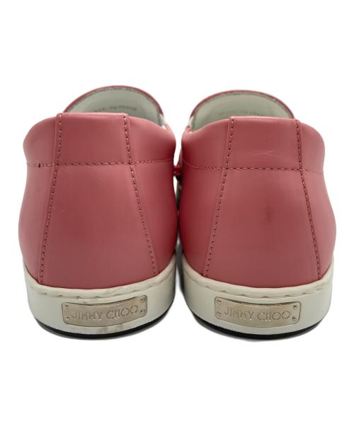 JIMMY CHOO（ジミーチュウ）JIMMY CHOO (ジミーチュウ) スタッズスリッポン ピンク サイズ:38の古着・服飾アイテム