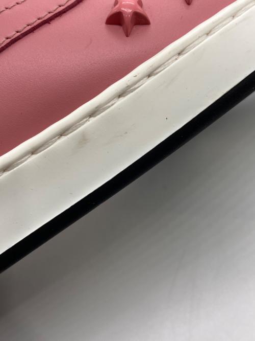 JIMMY CHOO（ジミーチュウ）JIMMY CHOO (ジミーチュウ) スタッズスリッポン ピンク サイズ:38の古着・服飾アイテム