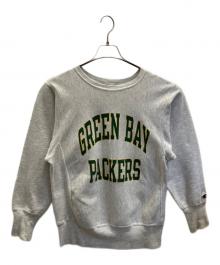 Champion（チャンピオン）の古着「リバースウィーブ プリントスウェットシャツ」｜グレー