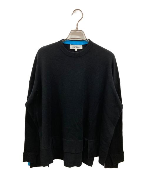 ENFOLD（エンフォルド）ENFOLD (エンフォルド) SLIT－RIB PULLOVER ブラック サイズ:38の古着・服飾アイテム