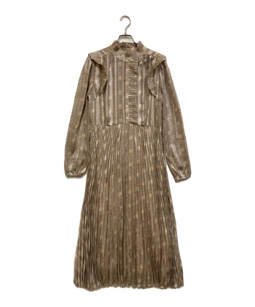 ba&sh（バッシュ）ba&sh (バッシュ) プリーツプリントワンピース エクリュ サイズ:SIZE 2の古着・服飾アイテム