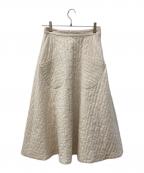 BEARDSLEYビアズリー）の古着「キルトフレアスカート」｜アイボリー