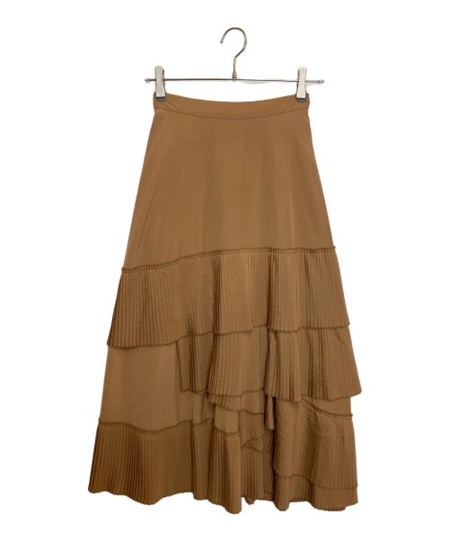 LOUNIE（ルーニー）LOUNIE (ルーニー) アシンメトリープリーツスカート ブラウン サイズ:36の古着・服飾アイテム