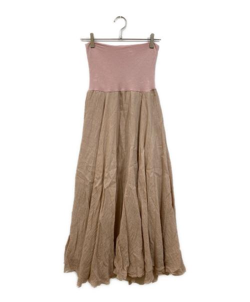 AK+1（エーケーワン）AK+1 (エーケーワン) リネンマキシスカート ピンク サイズ:Freeの古着・服飾アイテム