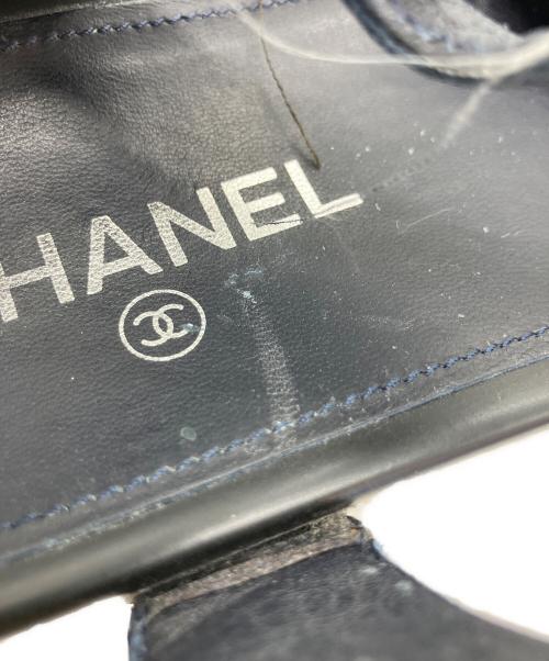 CHANEL（シャネル）CHANEL (シャネル) チェーンサンダル ネイビー サイズ:37の古着・服飾アイテム
