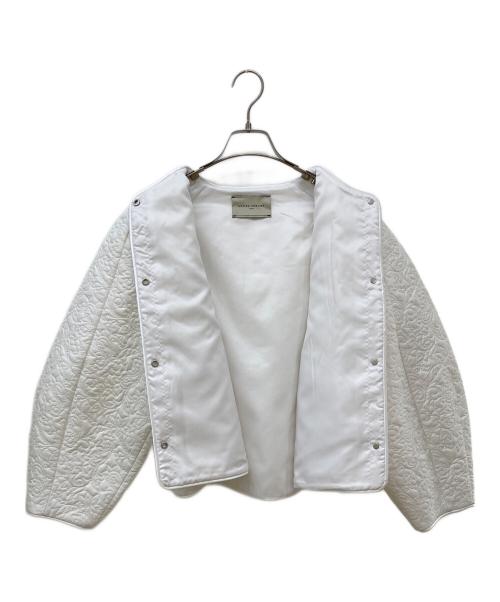 UNITED ARROWS（ユナイテッドアローズ）UNITED ARROWS (ユナイテッドアローズ) エンブロイダリー キルト ショート ジャケット ホワイト サイズ:38の古着・服飾アイテム