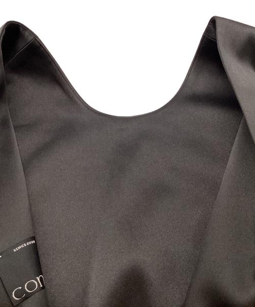Conte（コンテ）Conte (コンテ) サテン ノースリーブ オールインワン ブラック サイズ:表記無しの古着・服飾アイテム