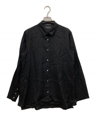 - SHIRT S/S COLLAR OPEN SILK - marka 即完売品 黒 シャツ キュプラシルク conte 新品 PAISLEY 8匁シルク羽二重 / トップス