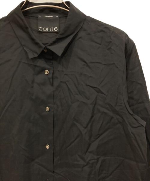 Conte（コンテ）Conte (コンテ) キュプラシルク シャツ ブラック サイズ:Freeの古着・服飾アイテム