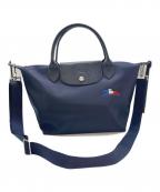 LONGCHAMPロンシャン）の古着「トップハンドルバッグS」｜ネイビー