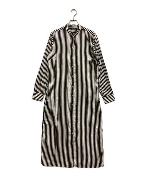 LAUREN RALPH LAUREN（ローレンラルフローレン）LAUREN RALPH LAUREN (ローレンラルフローレン) ストライプシャツワンピース ホワイト×ブラック サイズ:SIZE 4の古着・服飾アイテム