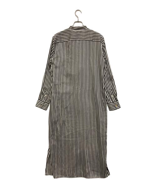 LAUREN RALPH LAUREN（ローレンラルフローレン）LAUREN RALPH LAUREN (ローレンラルフローレン) ストライプシャツワンピース ホワイト×ブラック サイズ:SIZE 4の古着・服飾アイテム