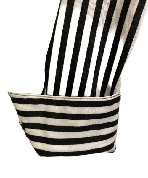 LAUREN RALPH LAUREN（ローレンラルフローレン）LAUREN RALPH LAUREN (ローレンラルフローレン) ストライプシャツワンピース ホワイト×ブラック サイズ:SIZE 4の古着・服飾アイテム