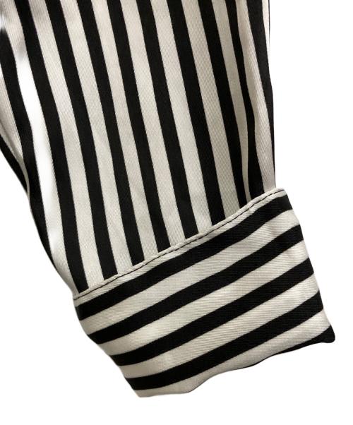 LAUREN RALPH LAUREN（ローレンラルフローレン）LAUREN RALPH LAUREN (ローレンラルフローレン) ストライプシャツワンピース ホワイト×ブラック サイズ:SIZE 4の古着・服飾アイテム