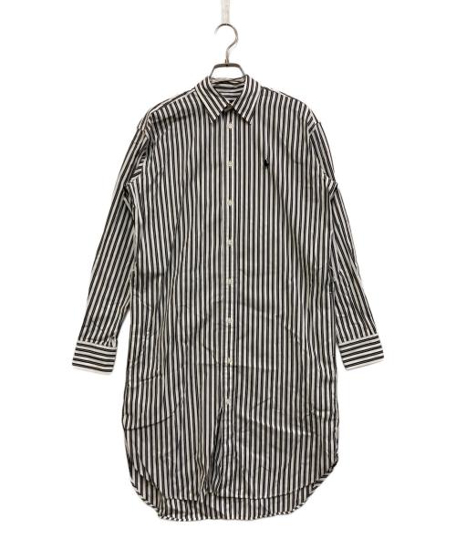 POLO RALPH LAUREN（ポロ・ラルフローレン）POLO RALPH LAUREN (ポロ・ラルフローレン) ストライプシャツワンピース ホワイト×ブラック サイズ:SIZE 4の古着・服飾アイテム