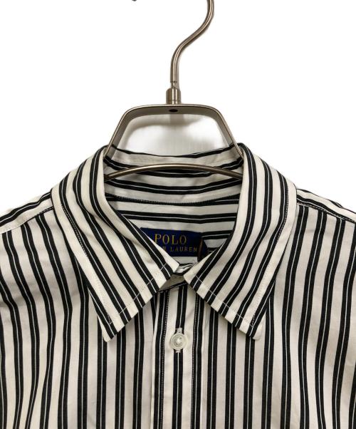POLO RALPH LAUREN（ポロ・ラルフローレン）POLO RALPH LAUREN (ポロ・ラルフローレン) ストライプシャツワンピース ホワイト×ブラック サイズ:SIZE 4の古着・服飾アイテム