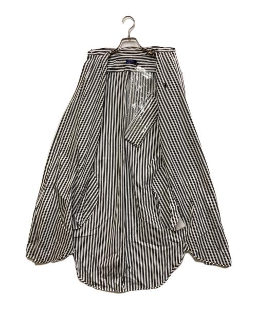 POLO RALPH LAUREN（ポロ・ラルフローレン）POLO RALPH LAUREN (ポロ・ラルフローレン) ストライプシャツワンピース ホワイト×ブラック サイズ:SIZE 4の古着・服飾アイテム