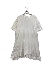 3.1 phillip lim（スリーワンフィリップリム）の古着「デコンストラクト ジャージー Tシャツ ドレス ホワイト エクリュ マルチ」｜ホワイト