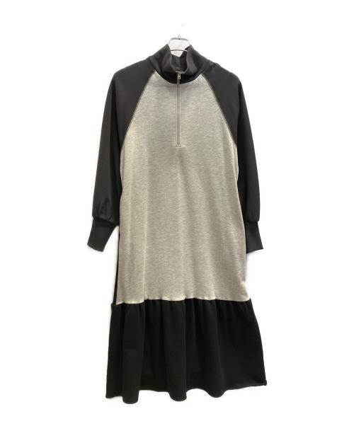 ROSE BUD（ローズバッド）ROSE BUD (ローズバッド) ブロッキングスウェットワンピース グレー×ブラック サイズ:	SIZE Free 未使用品の古着・服飾アイテム