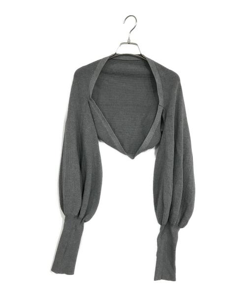 MECRE（メクル）MECRE (メクル) ボリュームスリーブニットボレロ グレー サイズ:Fの古着・服飾アイテム