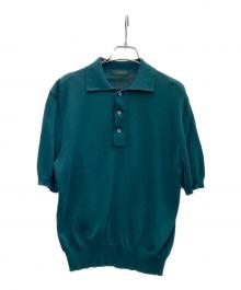 Zanone（ザノーネ）の古着「12ゲージクレープコットンソリッドS/Sニットポロ」｜グリーン