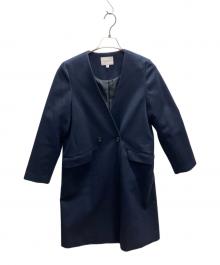 BEAUTY&YOUTH（ビューティーアンドユース）の古着「ツイルダブルノーカラーコート」｜ネイビー