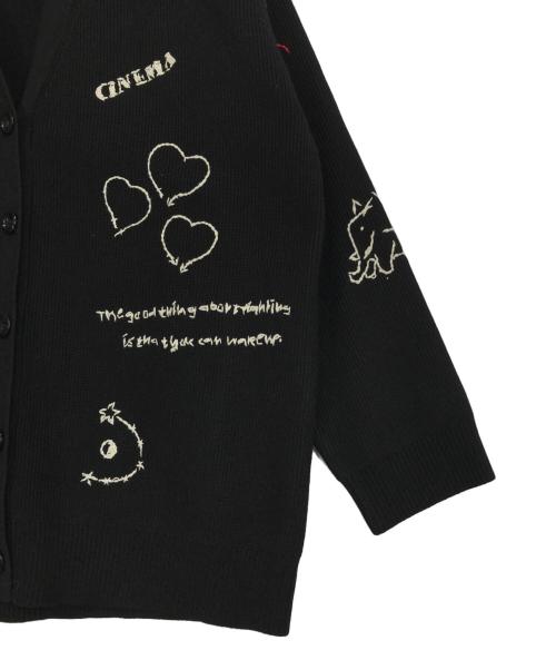 FRAMeWORK（フレームワーク）FRAMeWORK (フレームワーク) ハンド刺繍ラブカーディガン ブラック サイズ:記載なしの古着・服飾アイテム