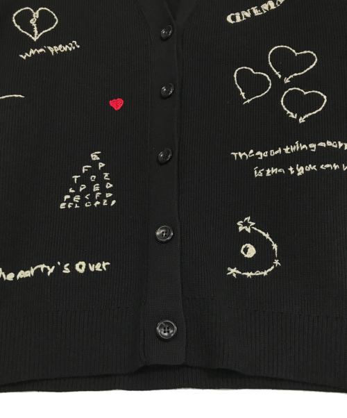 FRAMeWORK（フレームワーク）FRAMeWORK (フレームワーク) ハンド刺繍ラブカーディガン ブラック サイズ:記載なしの古着・服飾アイテム