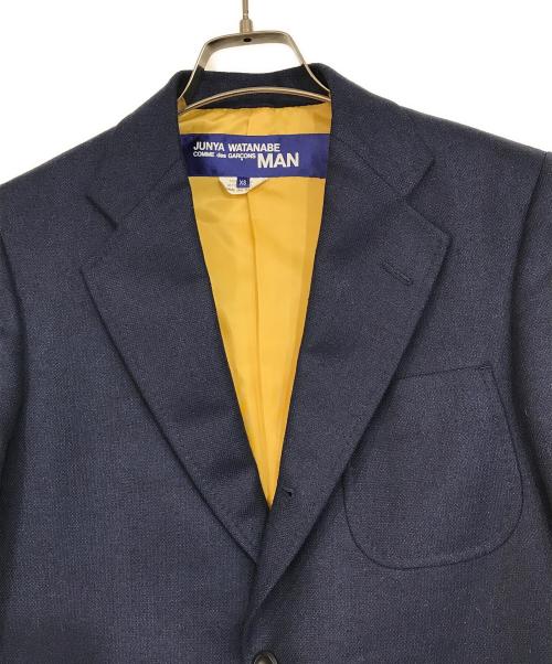 JUNYA WATANABE MAN（ジュンヤワタナベマン）JUNYA WATANABE MAN (ジュンヤワタナベマン) ドッキングテーラードジャケット ネイビー×イエロー サイズ:XSの古着・服飾アイテム