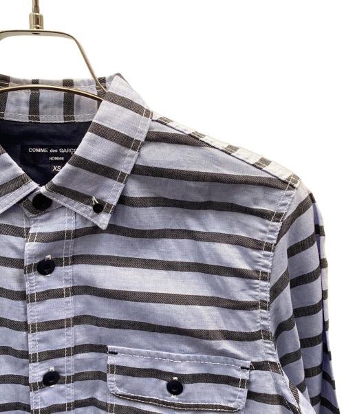 COMME des GARCONS HOMME（コムデギャルソン オム）COMME des GARCONS HOMME (コムデギャルソン オム) ボーダーシャツ ブルー×ブラック サイズ:ＸＳの古着・服飾アイテム