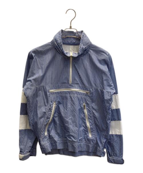 COMME des GARCONS SHIRT（コムデギャルソンシャツ）COMME des GARCONS SHIRT (コムデギャルソンシャツ) ハーフジップブルゾン ブルー×ホワイト サイズ:xsの古着・服飾アイテム