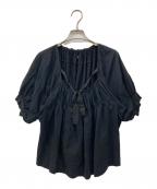 tricot COMME des GARCONSトリココムデギャルソン）の古着「リボン付フリルカットソー」｜ブラック