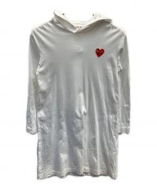 COMME des GARCONS GIRL（コムデギャルソンガール）の古着「ハートワッペンカットソーワンピース」｜ホワイト