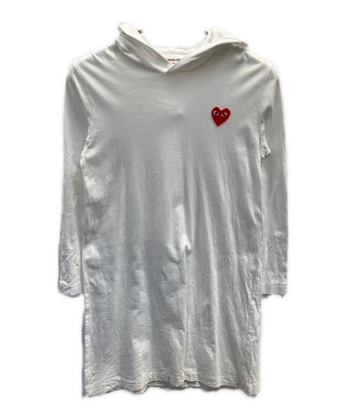 COMME des GARCONS GIRL（コムデギャルソンガール）COMME des GARCONS GIRL (コムデギャルソンガール) ハートワッペンカットソーワンピース ホワイト サイズ:Мの古着・服飾アイテム