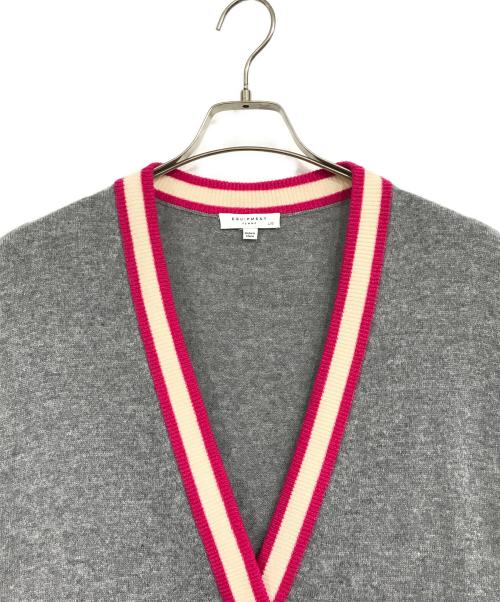 EQUIPMENT（エキップモン）EQUIPMENT (エキップモン) カシミヤニットカーディガン グレー サイズ:Lの古着・服飾アイテム