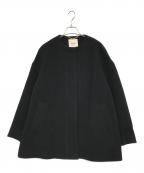 journal standard L'essageジャーナルスタンダード レサージュ）の古着「SUPER140S MARINI クルーネックショートコート」｜ブラック