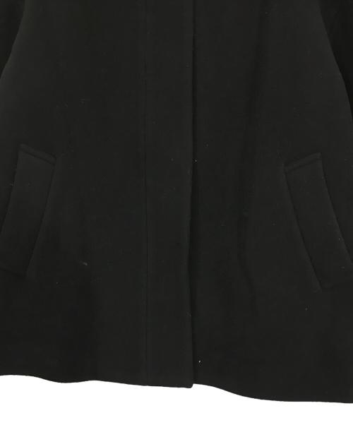 journal standard L'essage（ジャーナルスタンダード レサージュ）journal standard L'essage (ジャーナルスタンダード レサージュ) SUPER140S MARINI クルーネックショートコート ブラック サイズ:38の古着・服飾アイテム