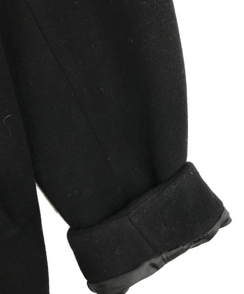 journal standard L'essage（ジャーナルスタンダード レサージュ）journal standard L'essage (ジャーナルスタンダード レサージュ) SUPER140S MARINI クルーネックショートコート ブラック サイズ:38の古着・服飾アイテム