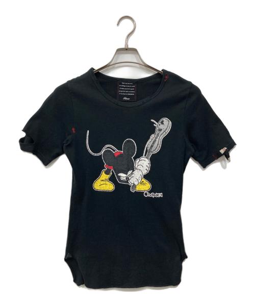 Roen（ロエン）Roen (ロエン) Disney (ディズニー) クラッシュミッキーTシャツ ブラック サイズ:44の古着・服飾アイテム
