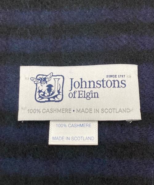 JOHNSTONS OF ELGIN（ジョンストンズオブエルガン）JOHNSTONS OF ELGIN (ジョンストンズオブエルガン) カシミヤマフラー ネイビーの古着・服飾アイテム