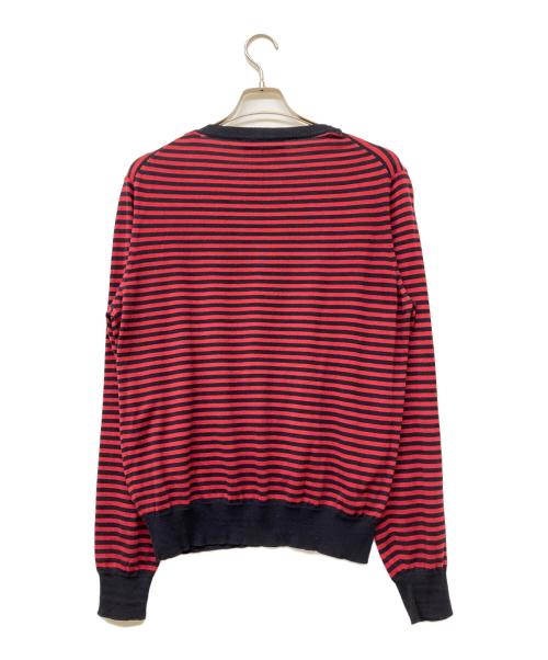 GUCCI（グッチ）GUCCI (グッチ) 16SS コットン/カシミヤ ボーダーセーター ブラック×レッド サイズ:XLの古着・服飾アイテム