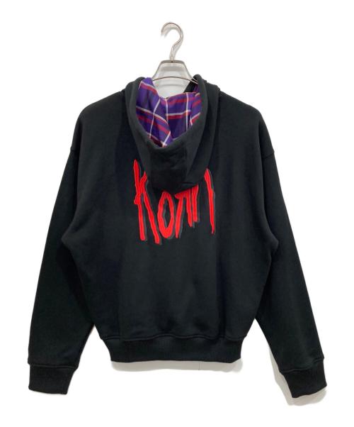 adidas（アディダス）adidas (アディダス) KORN (コーン) パーカー ブラック×ホワイト サイズ:Mの古着・服飾アイテム