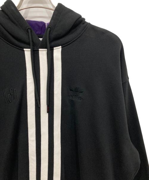 adidas（アディダス）adidas (アディダス) KORN (コーン) パーカー ブラック×ホワイト サイズ:Mの古着・服飾アイテム