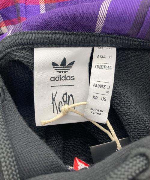 adidas（アディダス）adidas (アディダス) KORN (コーン) パーカー ブラック×ホワイト サイズ:Mの古着・服飾アイテム