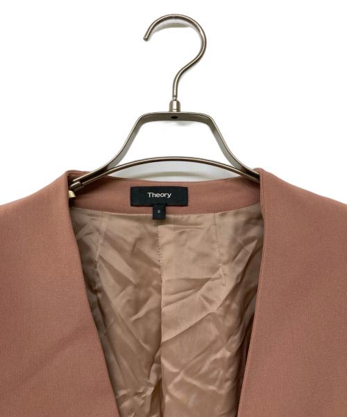 theory（セオリー）theory (セオリー) Admiral Crepe Waist Tab JKT/ノーカラージャケット ピンクの古着・服飾アイテム