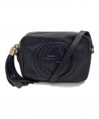 GUCCIグッチ）の古着「ソーホーディスコショルダーバッグ　タッセル インターロッキングG」｜ブラック