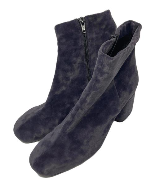FABIO RUSCONI（ファビオルスコーニ）FABIO RUSCONI (ファビオルスコーニ) ベロアショートブーツ グレー サイズ:37の古着・服飾アイテム