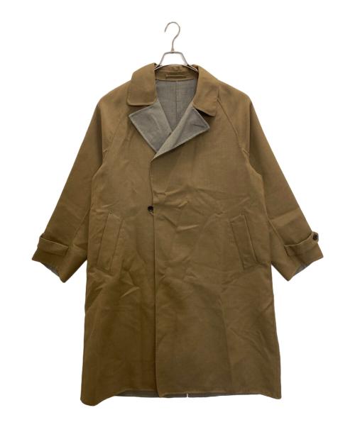 Adam et Rope（アダム エ ロペ）Adam et Rope (アダム エ ロペ) 梳毛 リバー タイロッケンコート ブラウン サイズ:Lの古着・服飾アイテム